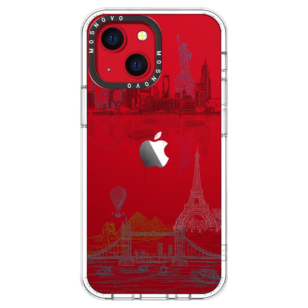 The World City Phone Case - iPhone 13 Mini Case - MOSNOVO