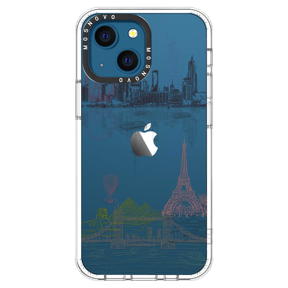 The World City Phone Case - iPhone 13 Mini Case - MOSNOVO