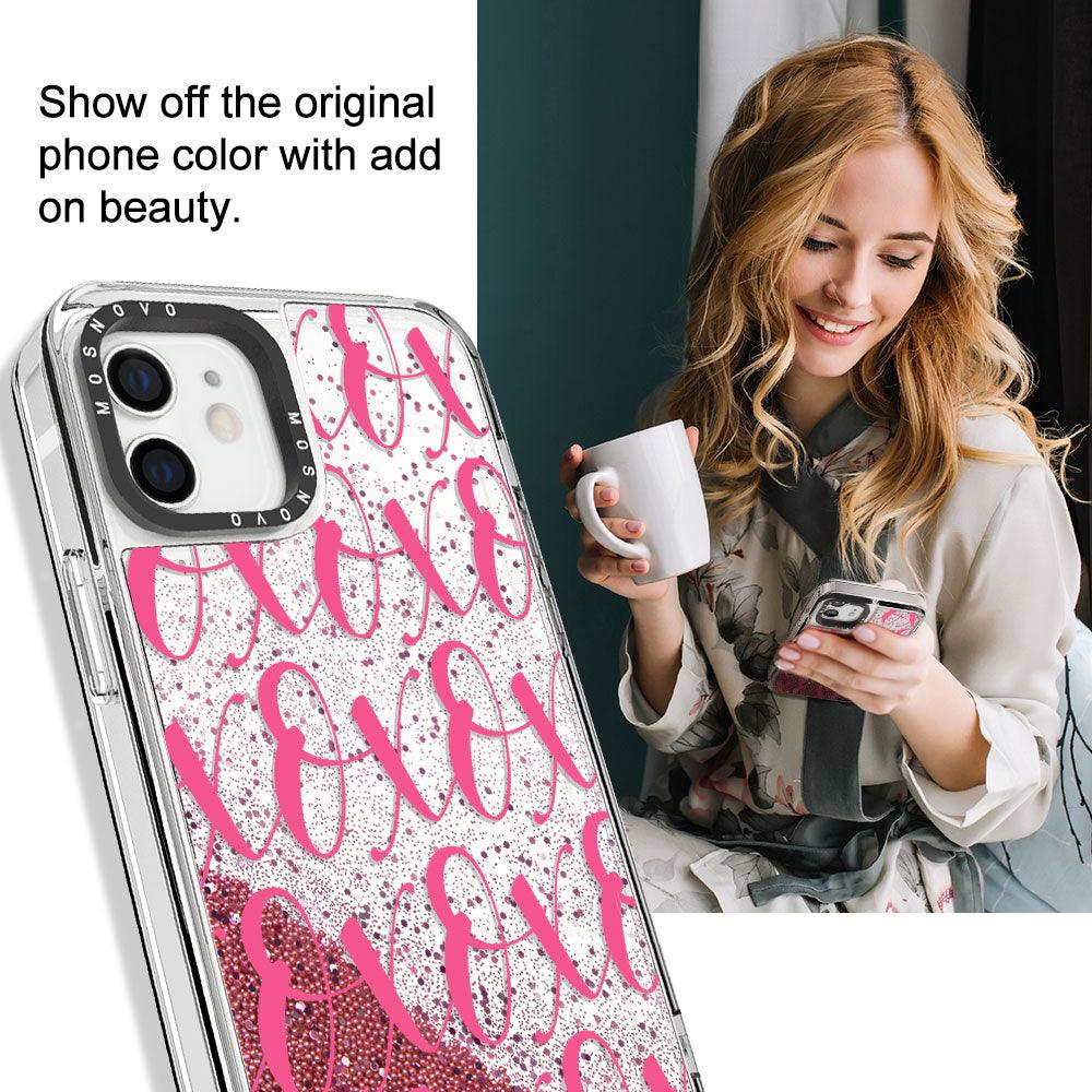 XOXO Glitter Phone Case - iPhone 12 Mini Case - MOSNOVO