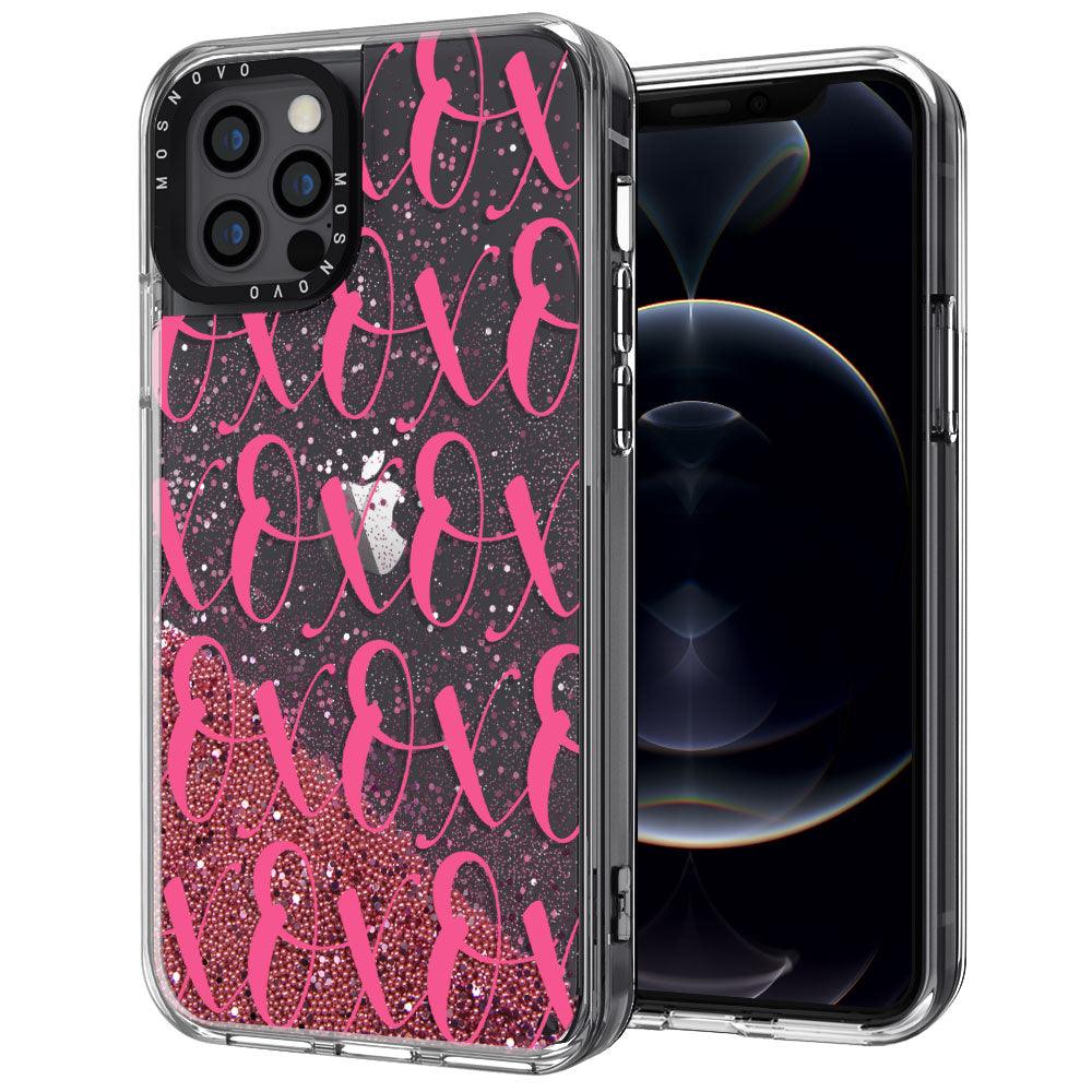 XOXO Glitter Phone Case - iPhone 12 Pro Case - MOSNOVO