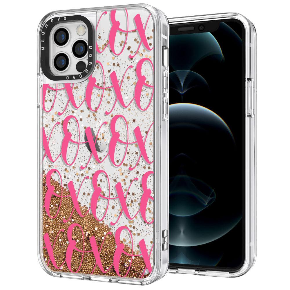XOXO Glitter Phone Case - iPhone 12 Pro Case - MOSNOVO