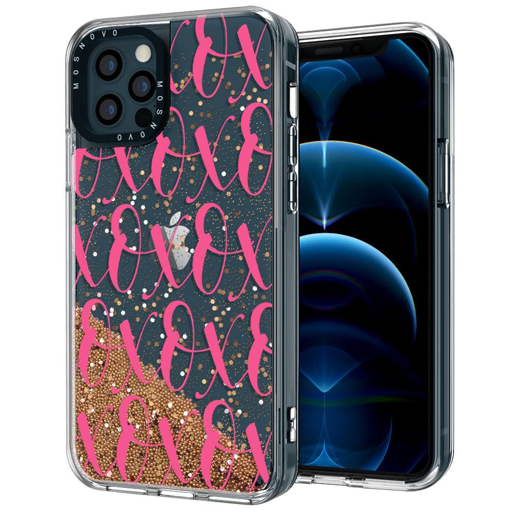 XOXO Glitter Phone Case - iPhone 12 Pro Max Case - MOSNOVO