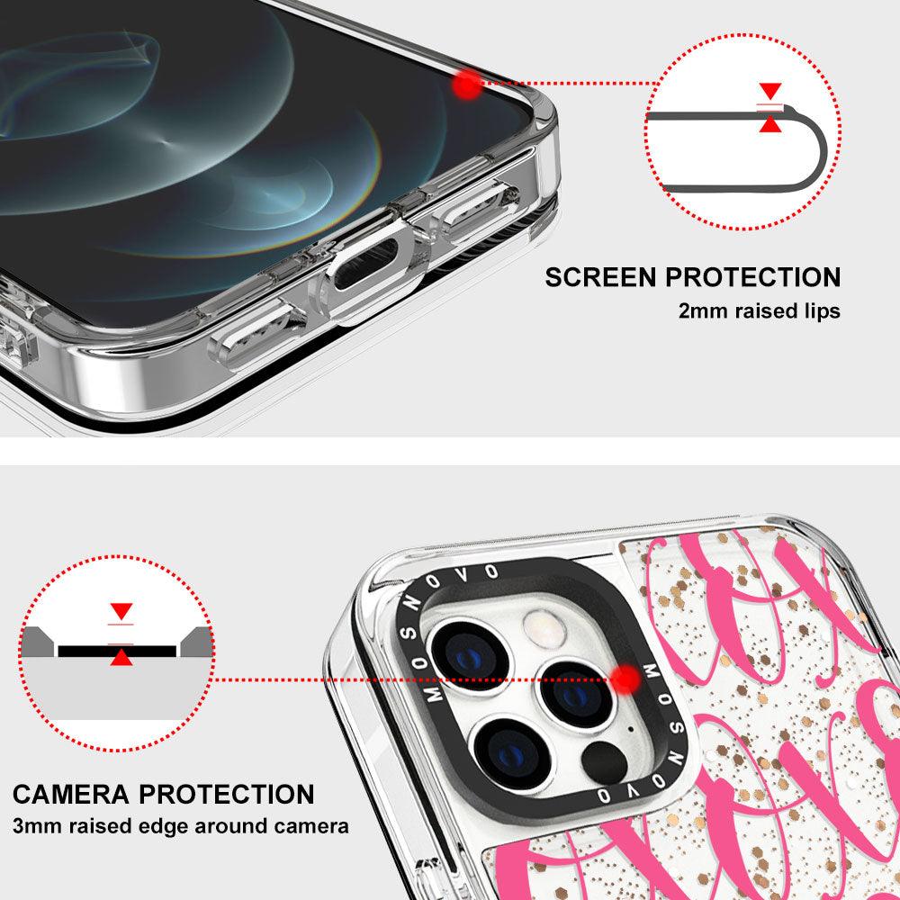XOXO Glitter Phone Case - iPhone 12 Pro Max Case - MOSNOVO