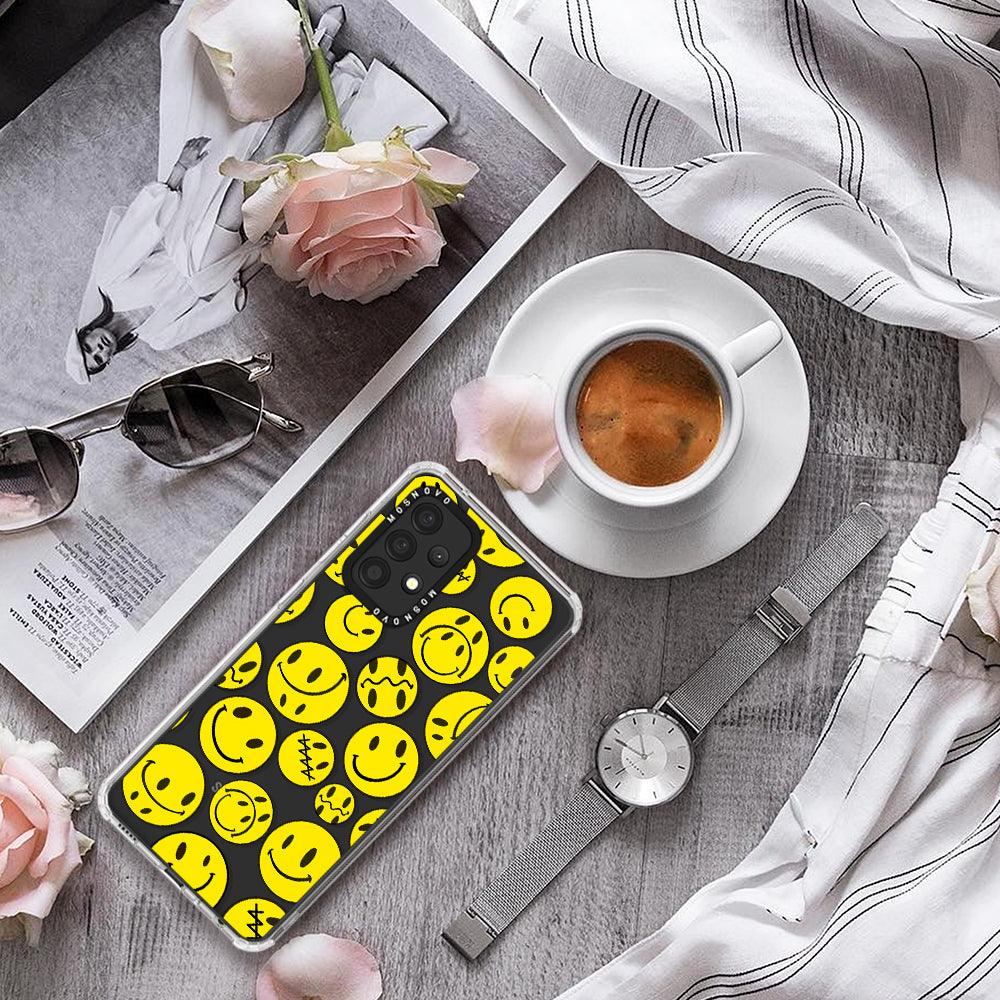 Yellow Sad Smile Face Phone Case - Samsung Galaxy A52 & A52s Case - MOSNOVO