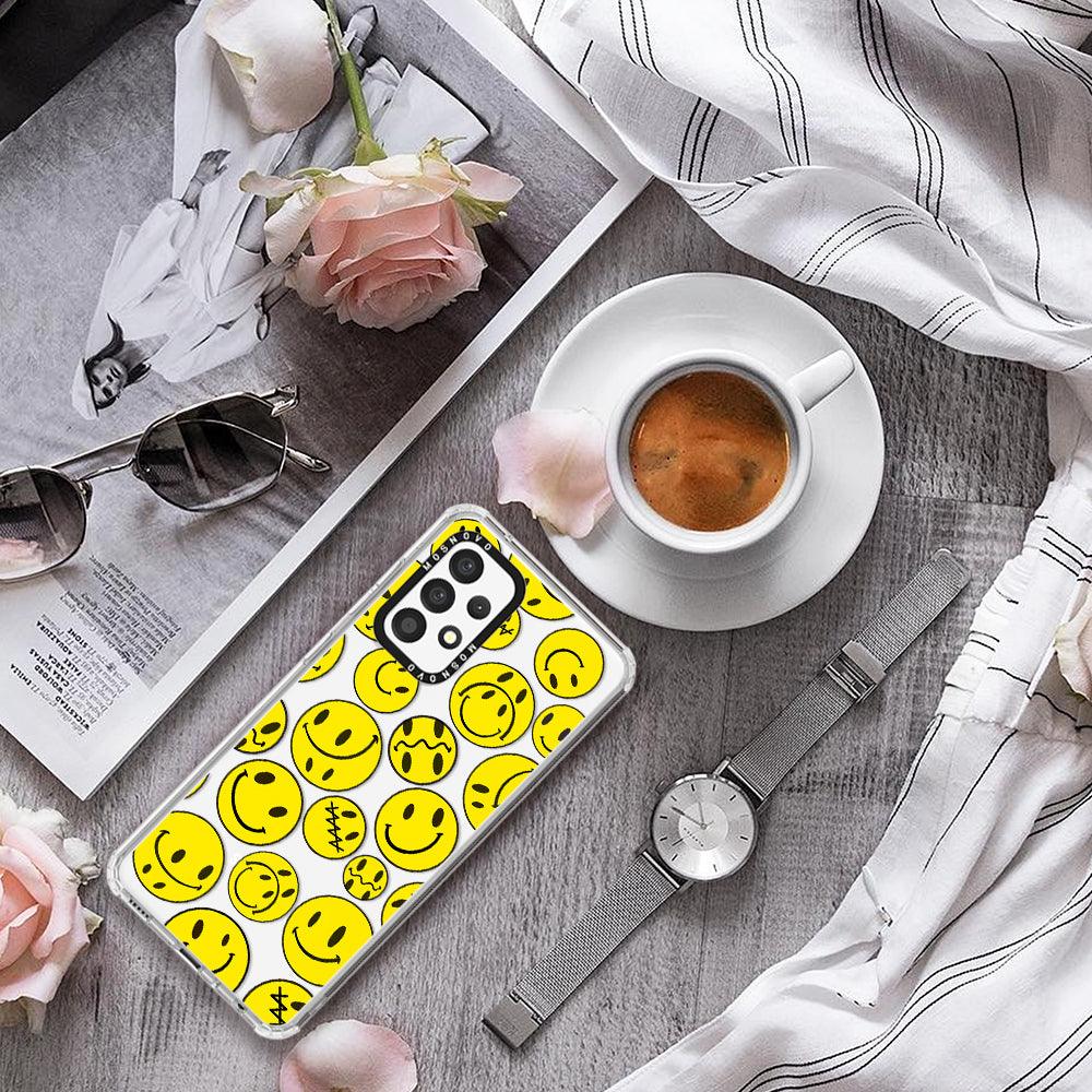Yellow Sad Smile Face Phone Case - Samsung Galaxy A52 & A52s Case - MOSNOVO