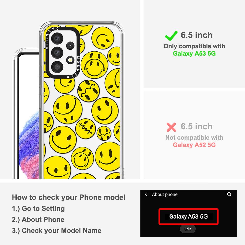Yellow Sad Smile Face Phone Case - Samsung Galaxy A53 Case - MOSNOVO