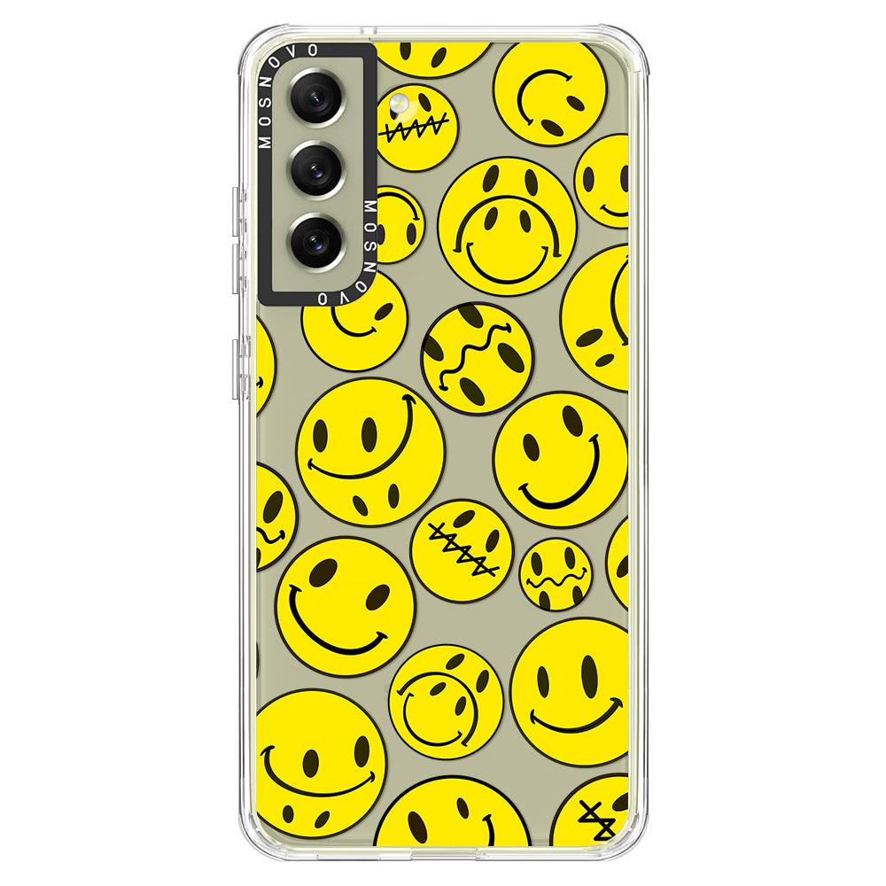 Yellow Sad Smile Face Phone Case - Samsung Galaxy S21 FE Case - MOSNOVO