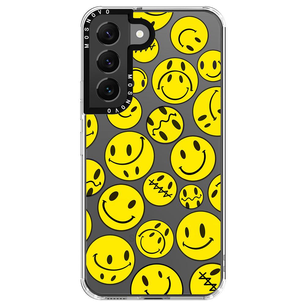 Yellow Sad Smile Face Phone Case - Samsung Galaxy S22 Case - MOSNOVO