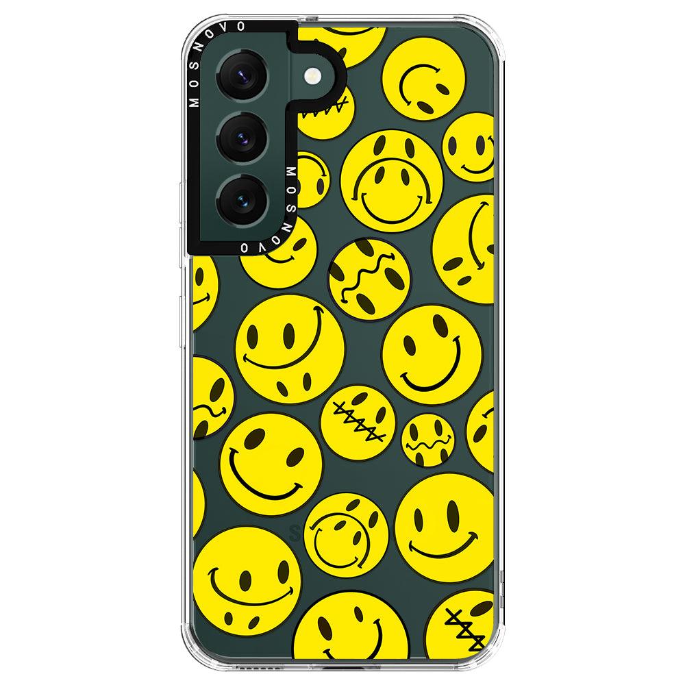 Yellow Sad Smile Face Phone Case - Samsung Galaxy S22 Case - MOSNOVO