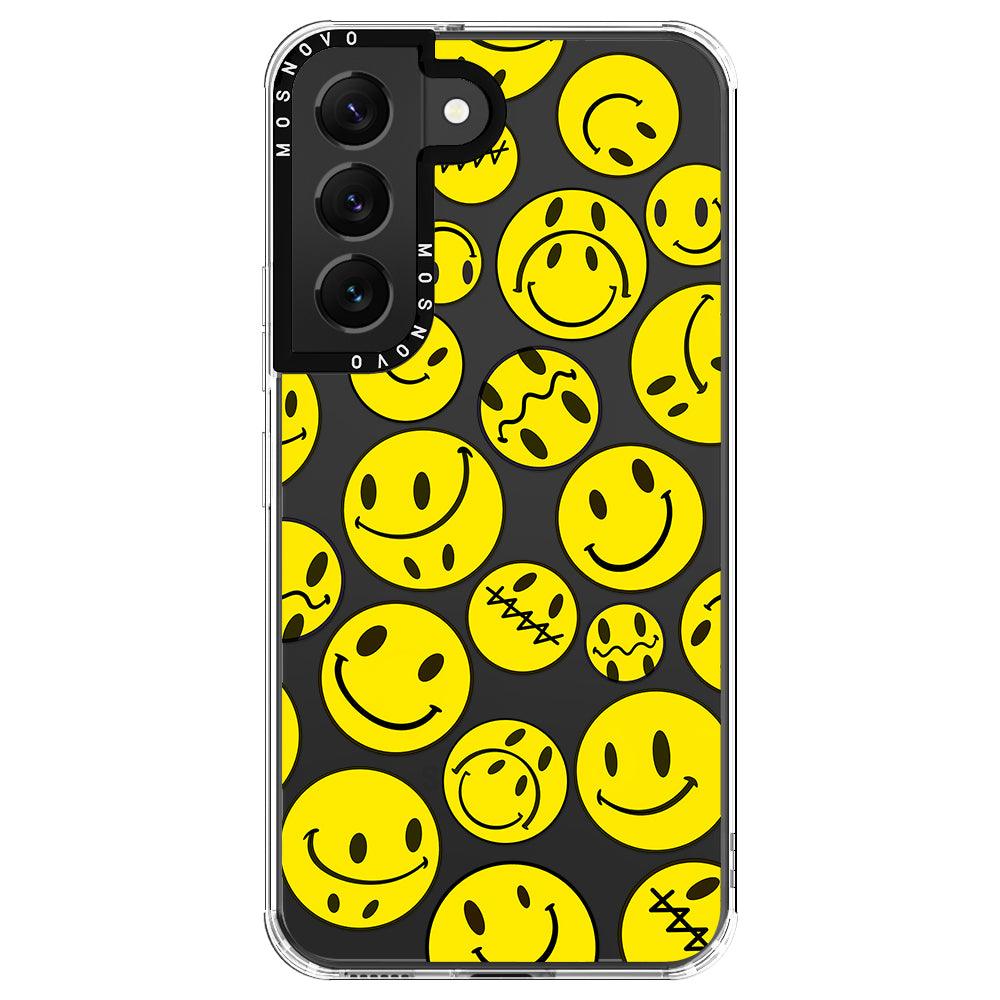 Yellow Sad Smile Face Phone Case - Samsung Galaxy S22 Plus Case - MOSNOVO