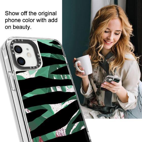 Zebra Stripes Glitter Phone Case - iPhone 12 Case - MOSNOVO