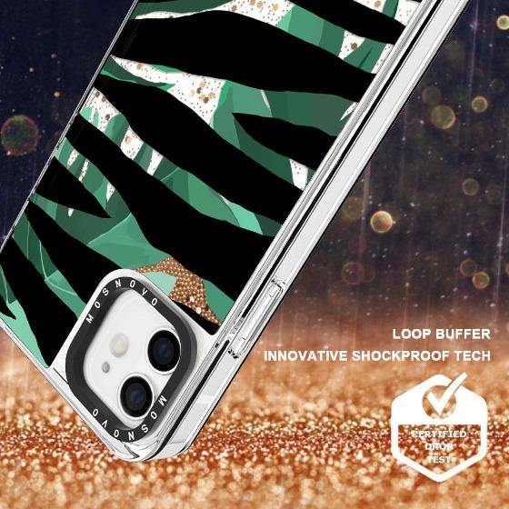 Zebra Stripes Glitter Phone Case - iPhone 12 Mini Case - MOSNOVO