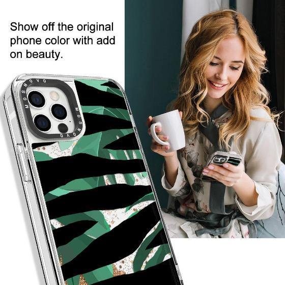 Zebra Stripes Glitter Phone Case - iPhone 12 Pro Max Case - MOSNOVO