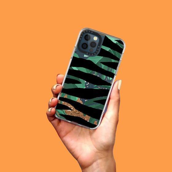 Zebra Stripes Glitter Phone Case - iPhone 12 Pro Max Case - MOSNOVO