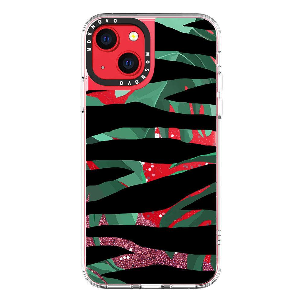 Zebra Stripes Glitter Phone Case - iPhone 13 Case - MOSNOVO