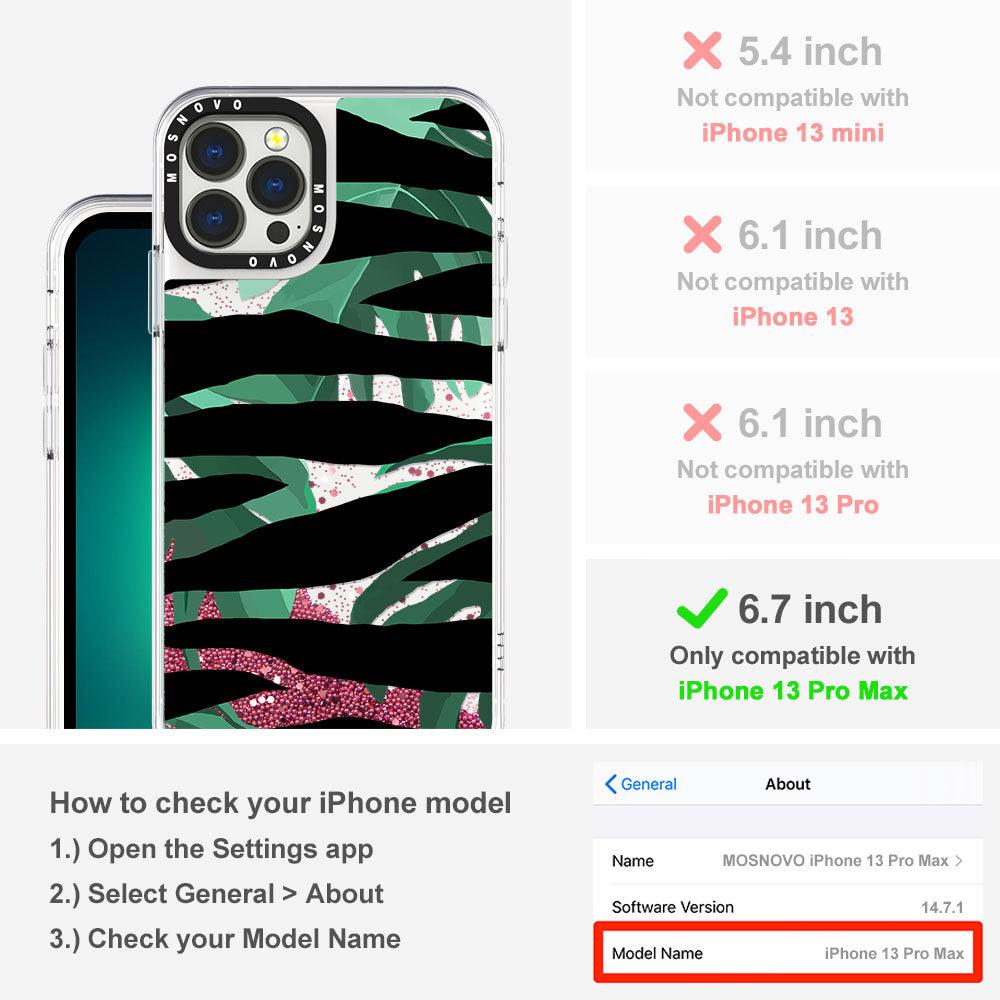 Zebra Stripes Glitter Phone Case - iPhone 13 Pro Max Case - MOSNOVO
